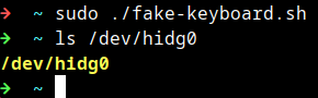 ran fake-keyboard.sh code to activate fake USB HID device on Pi and it worked