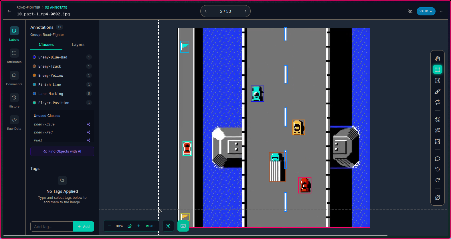 roboflow screenshot showing yolo classes and bounding boxes