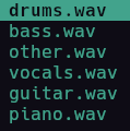 demucs-6s splitting into 6 tracks