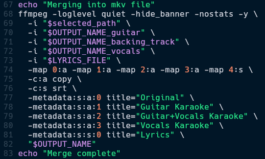 mixing all the files into one master .mkv file